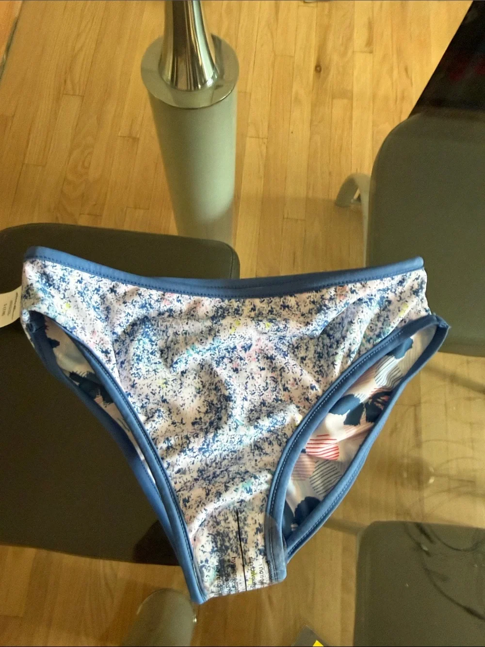 Eddie Bauer Blue and Pink Reversible Floral Girls' 4-Pieces Swim Set